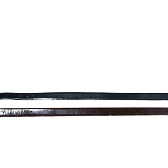 Brighton Leather Belt Set of 2 Brown and Black with Silver Hardware Size Small - Picture 3 of 4
